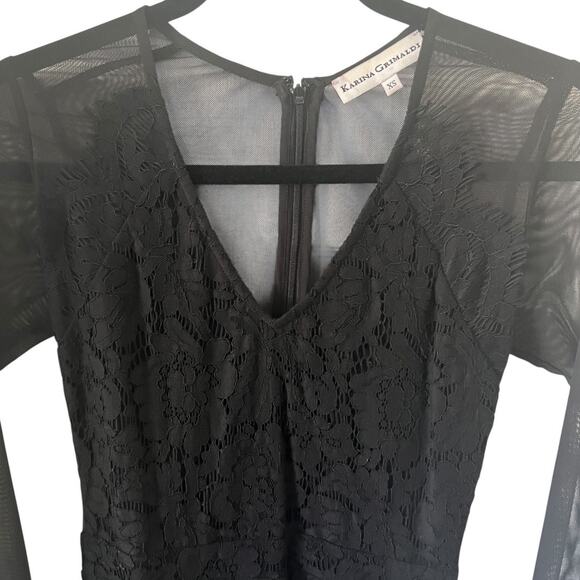 Karina Grimaldi Olivia Black Lace Mini Dress Size XS - Picture 3 of 12